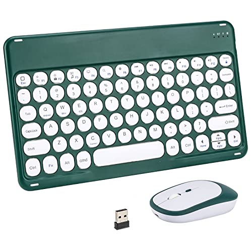 Tablet Tastiera e Mouse Wireless Acemall 2.4G Tastiera Mouse Bluetooth con Ricevitore Nano USB, Verde Silenziosi Tastiera e ‎Compatto Mouse per IOS Win Android, tablet, telefono cellulare, laptop