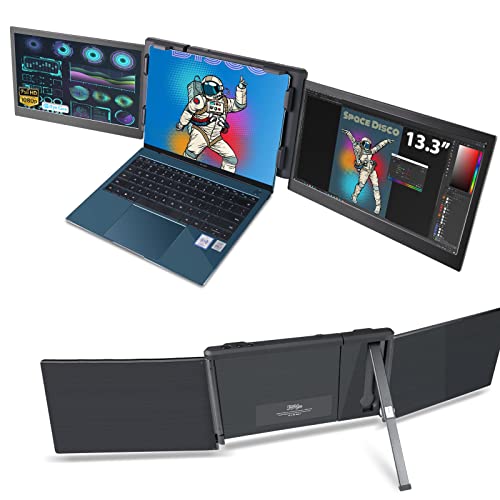 Teamgee Monitor portatile per computer portatile, 13,3  Full HD 1080p IPS, doppio triplo monitor, compatibile con Mac Windows Android