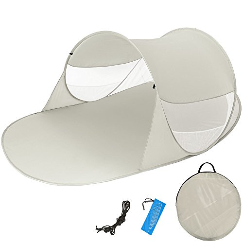 TecTake Tenda popup da Spiaggia Protezione UV Sole Automatica 245x145x95cm - Disponibile in Diversi Colori - (Grigio | No. 401677)