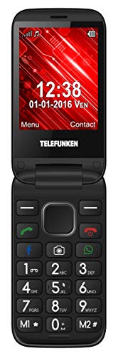 TELEFUNKEN Cellulare per anziani Telefono TM 360 Nero Con Facebook e WhatsApp