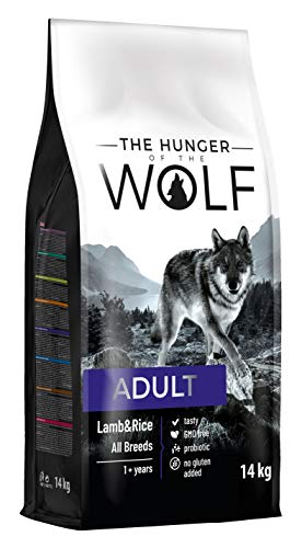 The Hunger of the Wolf Cibo secco per cani adulti di tuttle le razze, linea delicata senza cereali a base di riso e agnello - 14 kg