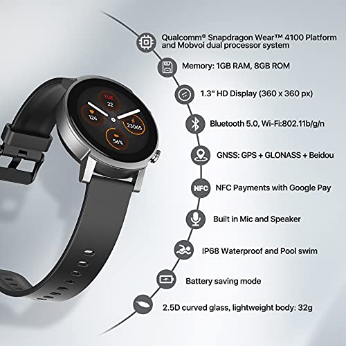 Ticwatch E3 Smartwatch Smart Watch da uomo Wear OS Qualcomm Snapdra...
