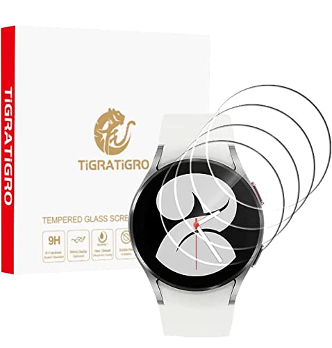 Tigratigro[4 Pezzi] Pellicola Vetro Temperato Samsung Galaxy Watch 5, Watch 4, 40,HD,9H durezza, 0,3mm super trasparente (Watch4,40 R860 & Watch5,40 R900)