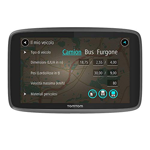 TomTom GO Professional 520 Navigatore Satellitare per Camion, Autobus, Furgone, Navigazione Professionale per Veicoli di Grandi Dimensioni, Connessione tramite Smartphone, Nero, 5 