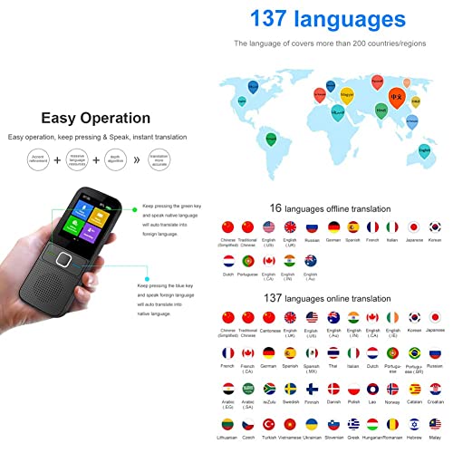 Traduttore istantaneo vocale, 137 Lingue Smart Language Translator ...