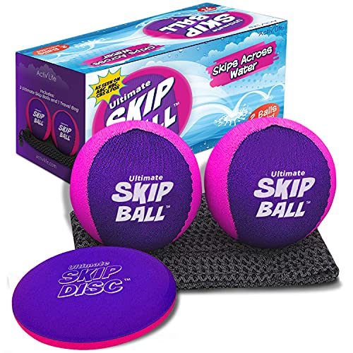 Ultimate Skip Ball (Rosa Viola) Palloni da spiaggia divertenti e spugnosi e migliori giochi d acqua e outdoor per bambine, adolescenti e regali per donne che hanno già tutto - Fantastici per 2022