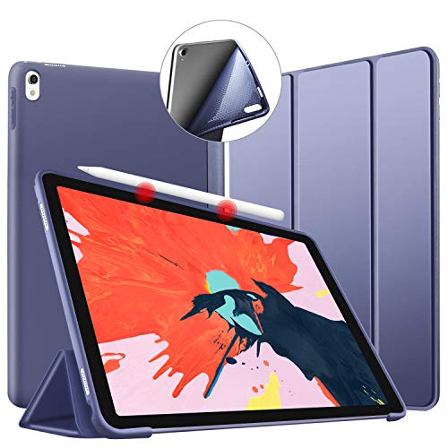 VAGHVEO Custodia per iPad Pro 11 2018 Smart Case Ultrasottile e Leggera con Funzione di Auto Sveglia Sonno Cover in TPU Flessibile Supporta la Carica di iPad Pencil per Apple iPad PRO 11 , Blu Marino