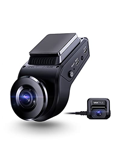 VANTRUE S1 4K Doppio 1080P GPS Dash Cam, 2880X2160P Anteriore, Telecamera per Auto 1080P 60FPS Fronte Solo, Visione Notturna Starlight, Condensatore, Modalità parcheggio 24 Ore, Sensore G, Max.256G