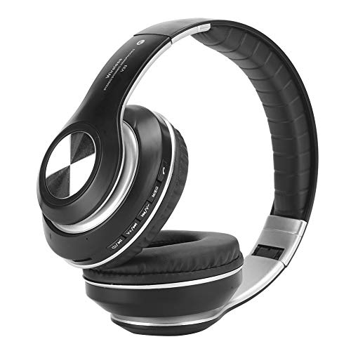 VBESTLIFE Cuffie Stereo On-Ear, Cuffie da Gioco ABS Ricaricabili Bluetooth 5.0, Cuffie Subwoofer Leggere, per Giochi Musicali(Nero)