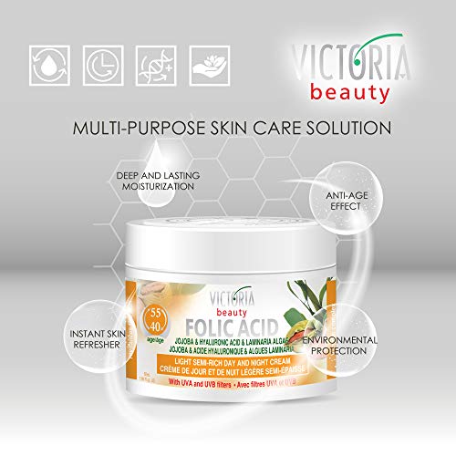 Victoria Beauty - Crema viso acido ialuronico con olio di jojoba, c...