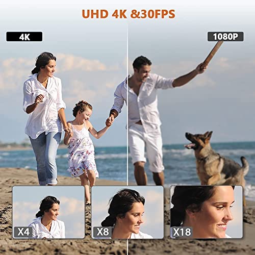 Videocamera 4K Full HD Camcorder 48MP WiFi 2.4G Telecomando 18X Dig...