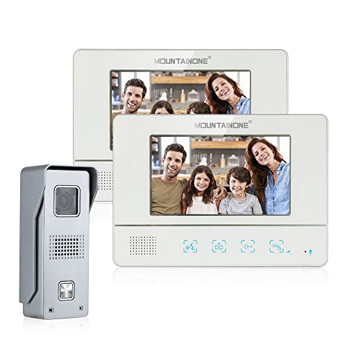 Videocitofono Cablato Monitor a Colori da 7 , Citofono Smart con Videocamera Campanello Cablato Visione Notturna IR Domestico Citofono
