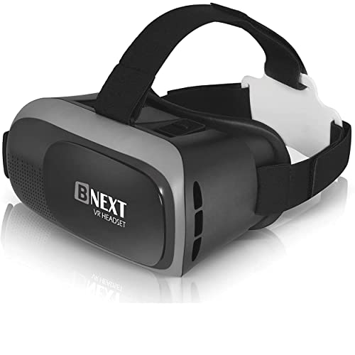 Visore VR Compatibile con Telefoni iPhone Android – Visore Realtà Virtuale Universale - Gioca ai Migliori Giochi 360 con i Nuovi Occhiali 3D Morbidi e Confortevoli | Argento | Con Protezione Occhi