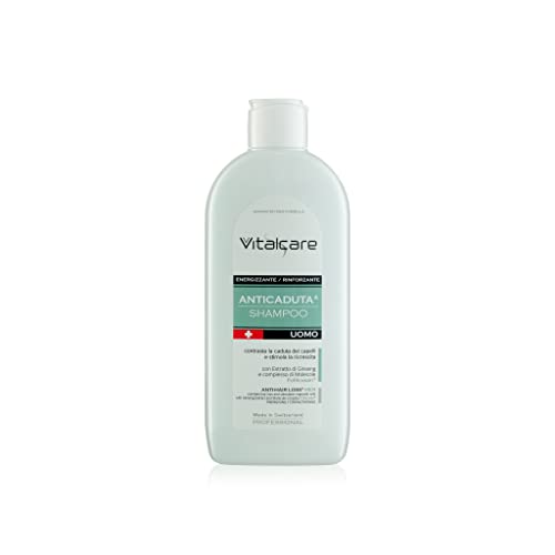 Vitalcare | Swiss - Shampoo Anticaduta Uomo, Energizzante e Rinforzante, Contrasta la Caduta dei Capelli, con Estratto di Ginseng e Complesso di Molecole Follicusan, 250 ml