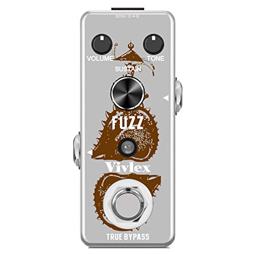 Vivlex LEF-306 Fuzz - Pedale per chitarra, mini, analogico, EH Big Muff, suono cremoso, per chitarra elettrica e basso, con True Bypass