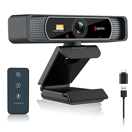 Webcam grandangolare 4K - 2022 Angetube HD 8MP sensore webcam con microfono, fotocamera USB per conferenze PC Mac streaming lezioni online, compatibile con Zoom Skype FaceTime