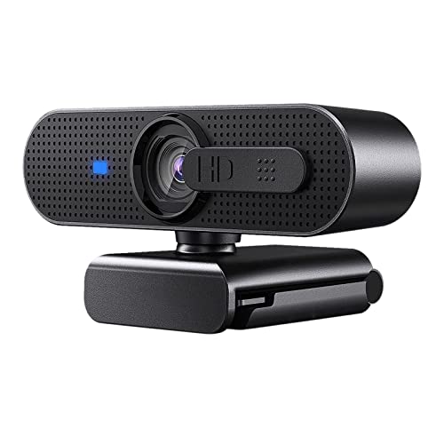 Webcam PC con Microfono, Autofocus Full HD 1080P USB Webcam con Copriobiettivo, Girevole a 360°, Streaming Webcam 4K per Computer, Skype, Youtube Video, Zoom, Conferenza, Corsi Online