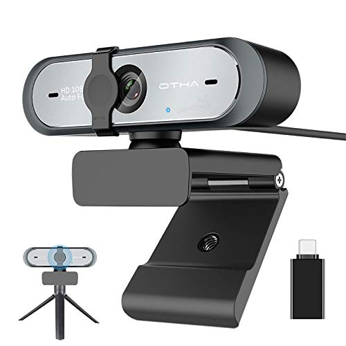 Webcam per Live Streaming,60FPS 1080P Autofocus Business Webcam per PC,doppio microfono,correzione automatica della luce,Per Skype, Zoom, FaceTime