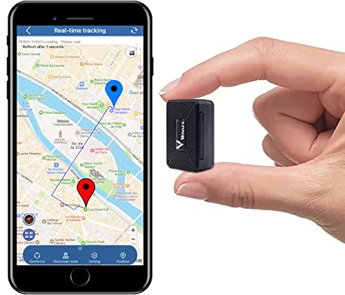 Winnes Mini GPS Tracker senza Abbonamento Tracker GPS Portatile TK913 1500 mAh Veicolo Magnete Tracker Bagagli Localizzatore GPS Portafoglio GPS Tracker Lunga Durata di Standby Applicazione Gratuita