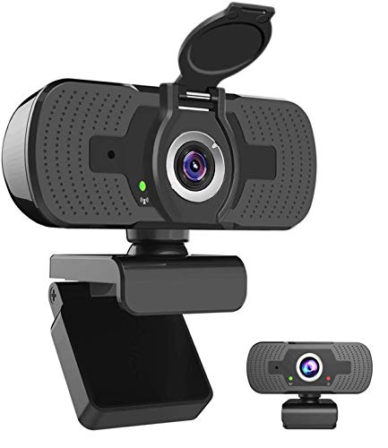 1080P Webcam Full HD, iAmotus Microfono Incorporato e Copertura Telecamera Plug and Play USB Fotocamera Web per Videochiamate, Studio, Conferenza, Registrazione, Giochi Compatibile con PC Windows Mac