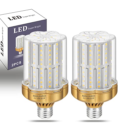 2 Pezzi 30W Lampadina LED E27, Equivalenti a 250W Lampada Alogena, Bianco Neutro 4000K 3500LM, Lampade Mais E27 ,Nessun Sfarfallio Alta luminosità e Risparmio Energetico Non Dimmerabile