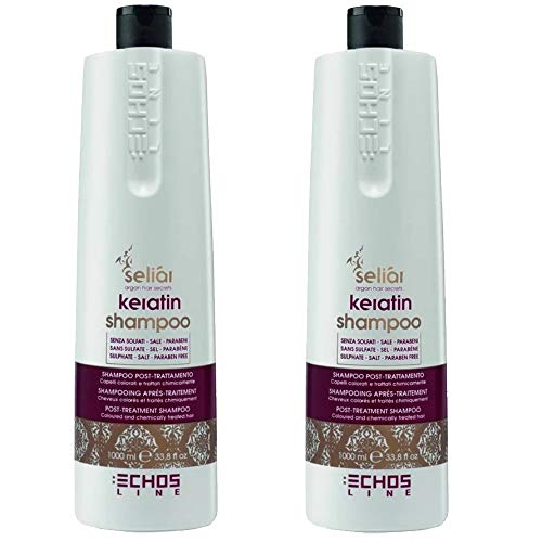 2x Seliar Keratin Shampoo - Shampoo Post-Treatment per Capelli Colorati e Trattati - 1000 ml - EchosLine