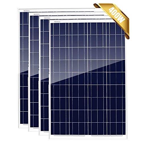 400 Watt 12V Pannelli solari policristallini Confezione da 4 moduli fotovoltaici ad alta efficienza 12 24 Volt Caricabatteria per camper, tetto e cabina