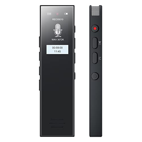 64GB Registratore Vocale Portatile Fino a 268 Ore, MECHEN HD 3072Kbps Registratore Vocale Professionale, Registrazione con un Solo Clic, Ricaricabile USB, per Riunioni Interviste Discorso