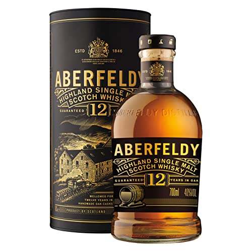 Aberfeldy 12 Anni Single Malt Highland Scotch Whisky con Astuccio, 70 cl
