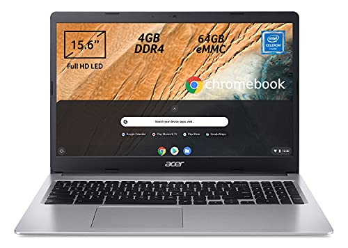 Acer Chromebook 315 CB315-3H-C3EV Notebook, Pc Portatile, Processore Intel Celeron N4020, Ram 4GB DDR4, eMMC 64 GB, Display 15,6  Full HD LED LCD, Scheda Grafica Intel UHD 600, Chrome OS, Silver