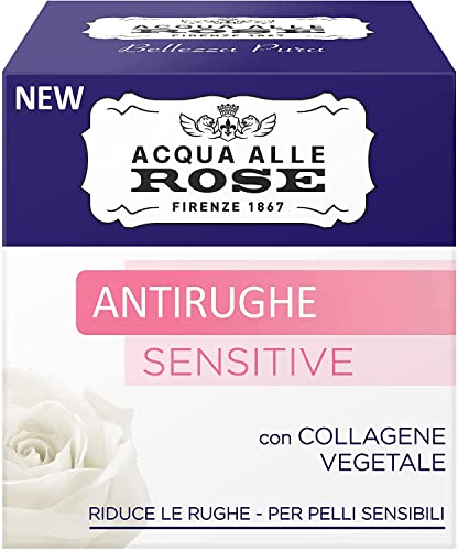 Acqua alle Rose, Crema Viso Antirughe Sensitive con Collagene Veget...