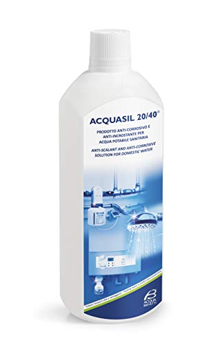 ACQUASIL 20 40 Liquido Polifosfato Bottiglia per Minidos e Bravados, Protezione anticalcare, 1 Litro