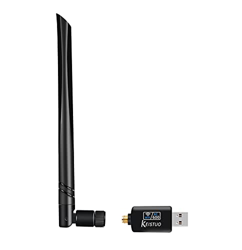 Adattatore 5dBi WiFi USB per PC: AC600 Chiavetta WiFi USB, Plug & Play, Doppia Banda 5 GHz 2,4 GHz Antenna WiFi USB per Windows 11 10 8.1 8 7 Mac OS, Adattatori USB wireless