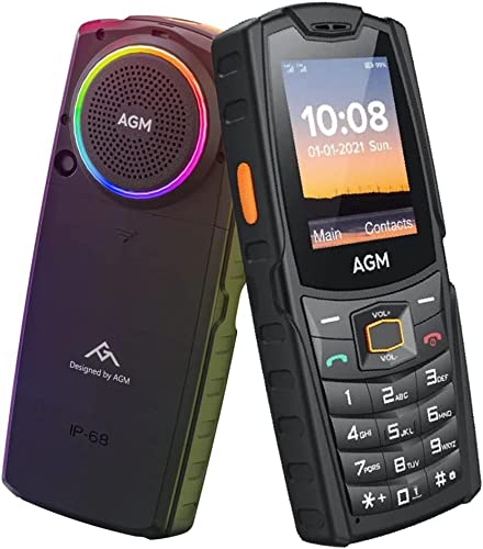 AGM M6 Telefono Cellulare per Anziani, Telefono Robusto di Tasti, Telefono da Lavoro,109db Altoparlante, Schermo da 2,4  , 2500 mAh Batteria, Impermeabile (IP68), 4G Dual SIM, 48MB + 128MB, LED Torch
