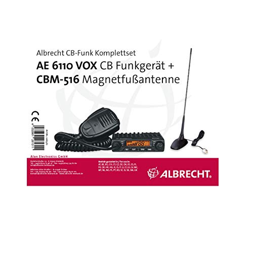Albrecht AE 6110 VOX CBB - Kit completo di antenna a piedistallo ma...