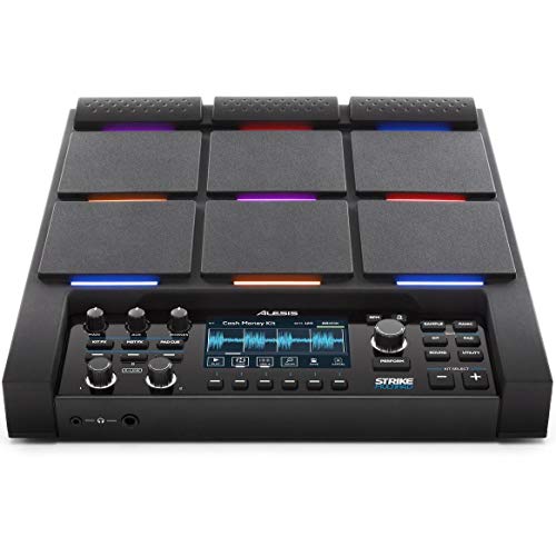 Alesis Strike Multipad - Pad a percussione con 9 pad trigger con colori RGB, campionatore, scheda audio integrata 2-In 2-Out, e USB