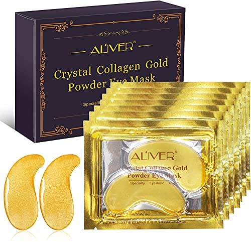 Aliver nuovo cristallo 24K Oro in polvere gel maschera di collagene...