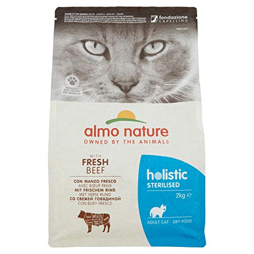 Almo Nature Holistic Sterilised con Carne Fresca - Cibo secco completo per gatti adulti con Manzo Fresco. Sacchetto da 2 Kg