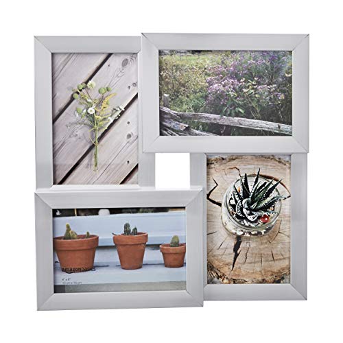 Amazon Basics - Cornice per 4 fotografie, 10 x 15 cm, nichel