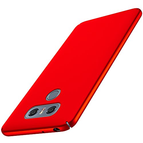Anccer Cover LG G6 [Serie Colorato] di Gomma Rigida Protezione Da Cadute e Urti LG G6 (Rosso liscio)