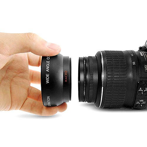 Andoer HD 52MM 0.45x Obiettivo grandangolare con Obiettivo Macro per for for Canon Nikon Sony Pentax 52MM DSLR Camera