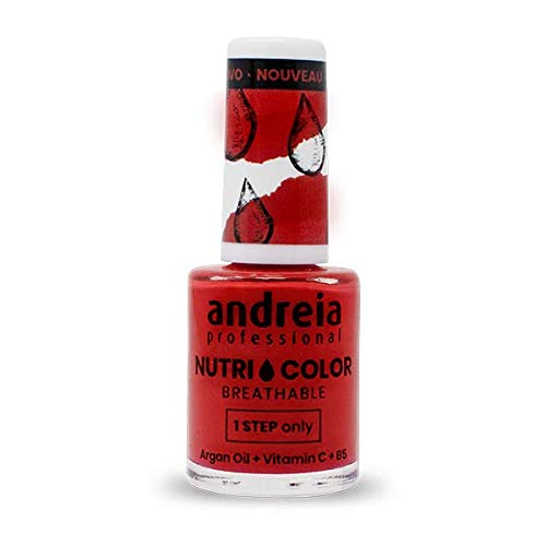 Andreia Professional NutriColor - Smalto per unghie Vegan Traspirante - Colore NC17 Rosso - 10.5ml