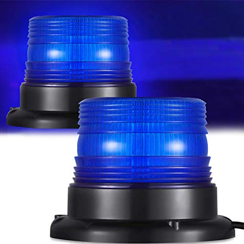 AnTom Luce LED stroboscopica lampeggiante di emergenza, blu e magnetica, per camion con spina accendisigari da 12-80 V
