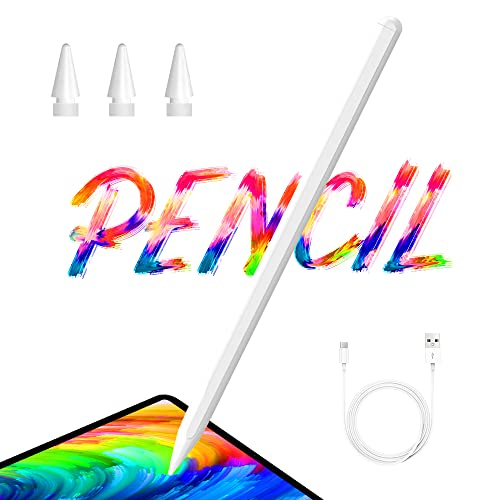 AOOZTO Ipad Stylus [certificato Apple MFi] per iPad 9 8 7 6 Generation iPad Pro 11 12.9 (3a 4a) Air 3-4 Mini 5 6, con inclinazione e rigetto del palmo e matita stilo ad adsorbimento magnetico Penna