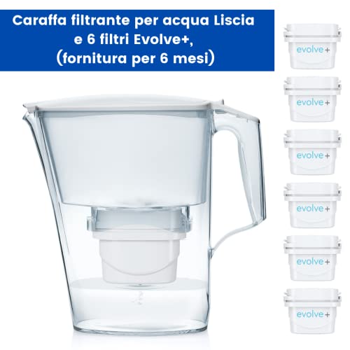 Aqua Optima Liscia Caraffa filtrante per acqua da 2,5 litri, con 6 ...