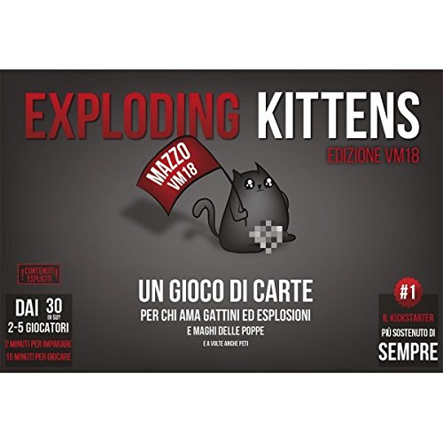 Asmodee - Exploding Kittens VM18 - Gioco di Carte, Party Game, Vietato ai Minori di Anni 18, 2-5 Giocatori, Edizione in Italiano