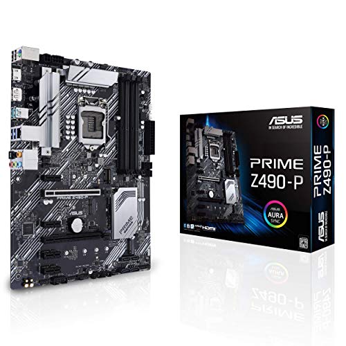 ASUS PRIME Z490-P, Scheda Madre Intel Z490 (LGA 1200) ATX con Doppio M.2, 11 Fasi di Potenza DrMOS, Lan 1 Gb, HDMI, DP, SATA 6Gbps, USB 3.2 Gen 2, Supporto Thunderbolt 3, RGB Aura Sync