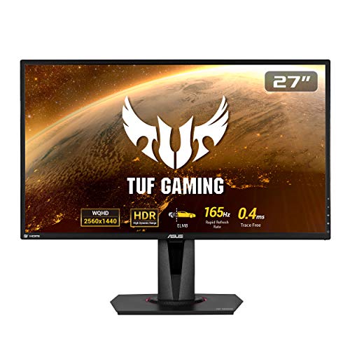 ASUS TUF Gaming VG27BQ HDR - Monitor da gioco 27 pollici, WQHD (2560x1440), 0,4 ms, 155 Hz, ELMB Sync, Compatibile G-SYNC, Sincronizzazione adattiva, HDR10