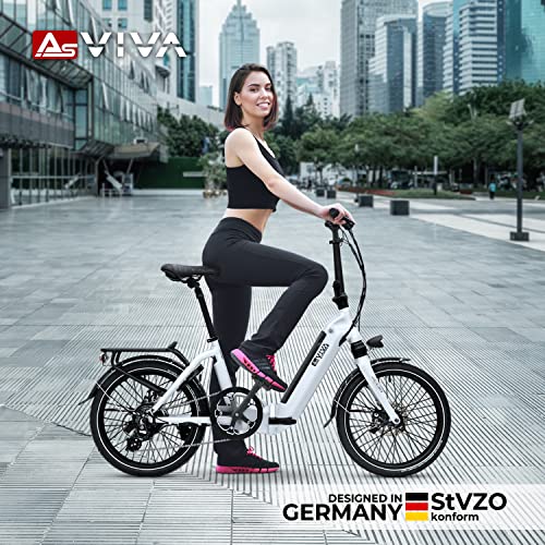 AsVIVA E-bike B13 bici ripiegabile elettrica con batteria Samsung 3...