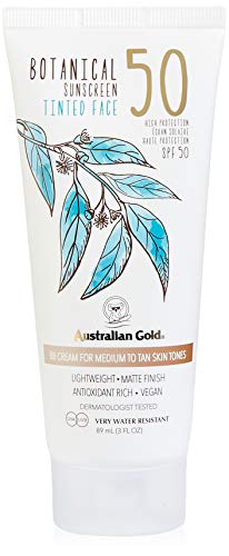 Australian Gold - Crema viso tinta botanica SPF 50 - Medium Tan Black 89 ml (confezione da 1)